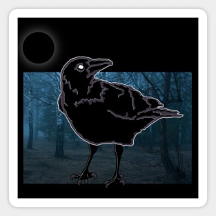 Spooky black bird Magnet